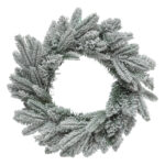 Coronita decorativa inzapezita, pentru Craciun, diametru 40 cm, verde