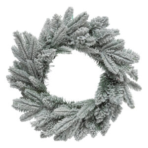 Coronita decorativa inzapezita, pentru Craciun, diametru 40 cm, verde