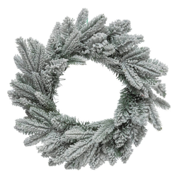 Coronita decorativa inzapezita, pentru Craciun, diametru 40 cm, verde