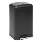 Cos de gunoi 5Five Ariane 20L, cu pedala si inchidere lenta, otel inoxidabil, 30x30x53 cm, negru
