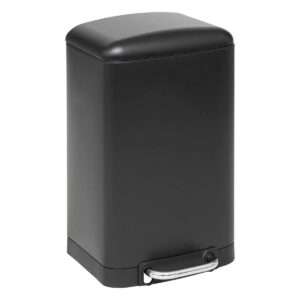 Cos de gunoi 5Five Ariane 20L, cu pedala si inchidere lenta, otel inoxidabil, 30x30x53 cm, negru