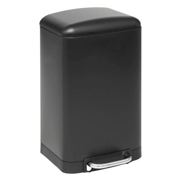 Cos de gunoi 5Five Ariane 20L, cu pedala si inchidere lenta, otel inoxidabil, 30x30x53 cm, negru