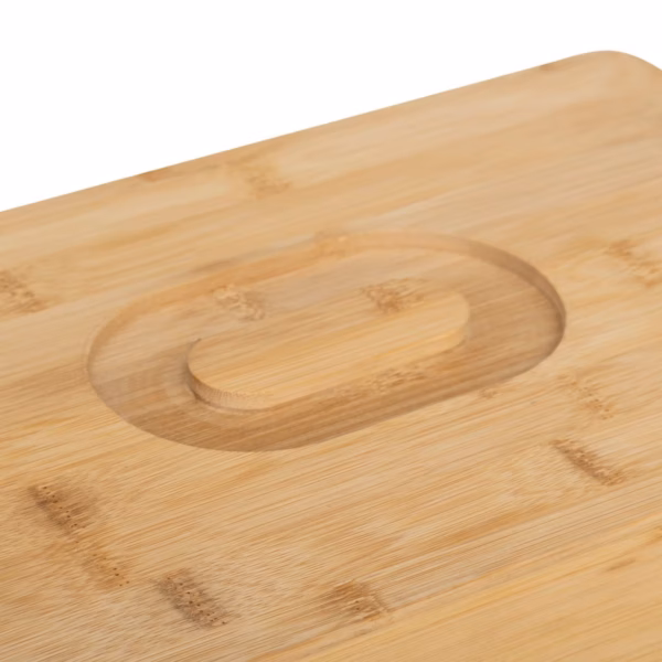 Cutie paine bambus 5Five cu design natural si capac rabatabil, 33x13x20 cm, maro natur - imagine 6