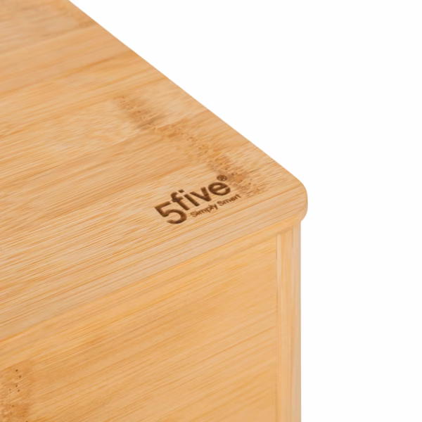Cutie paine bambus 5Five cu design natural si capac rabatabil, 33x13x20 cm, maro natur - imagine 7