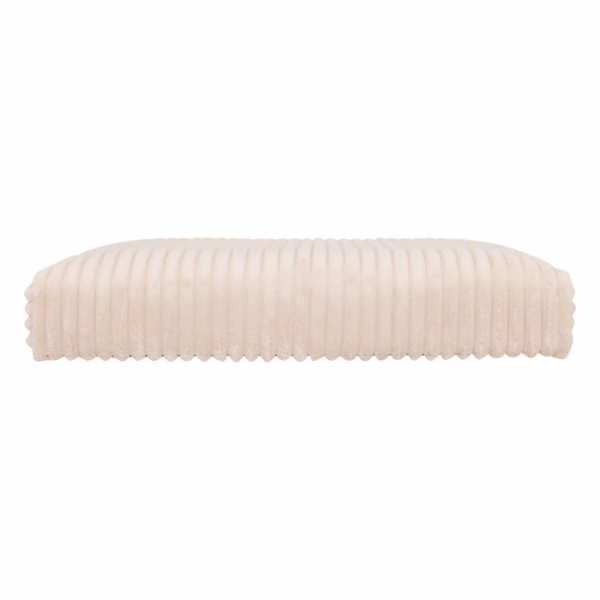 Taburet pliabil Atmosphera Arum din material tip catifea raiat, 38x38x38 cm, ivoire - imagine 5