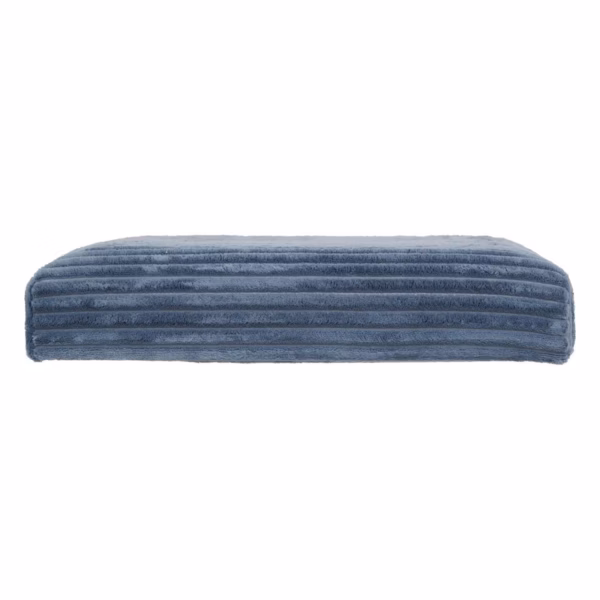 Taburet pliabil Atmosphera Arum din material tip catifea raiat, 38x38x38 cm, albastru inchis - imagine 5