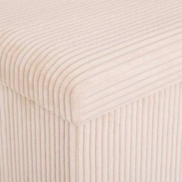 Taburet dublu pliabil Atmosphera Arum din material tip catifea raiat, 76x38x38 cm, ivoire - imagine 3