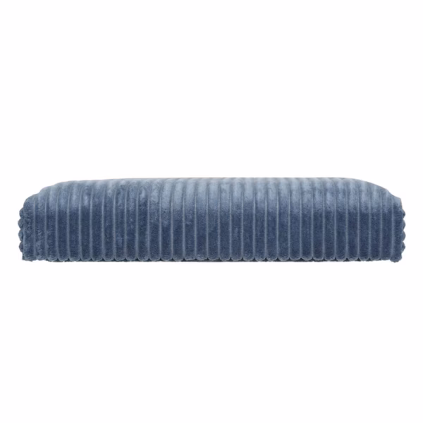 Taburet dublu pliabil Atmosphera Arum din material tip catifea raiat, 76x38x38 cm, albastru inchis - imagine 6
