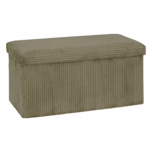 Taburet dublu pliabil Atmosphera Arum din material tip catifea raiat, 76x38x38 cm, verde kaki