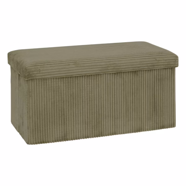 Taburet dublu pliabil Atmosphera Arum din material tip catifea raiat, 76x38x38 cm, verde kaki