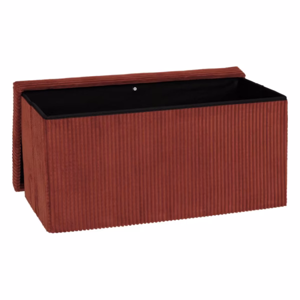 Taburet dublu pliabil Atmosphera Arum din material tip catifea raiat, 76x38x38 cm, ambra - imagine 2