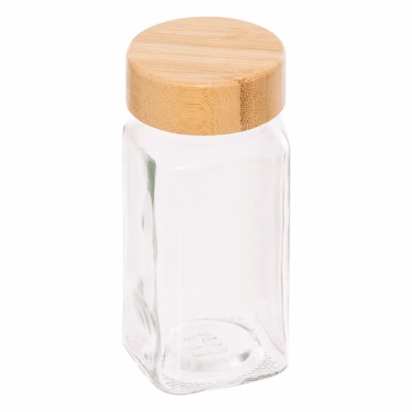 Set 6 borcane condimente 5Five, din sticla cu capac bambus, 120 ml fiecare - imagine 3
