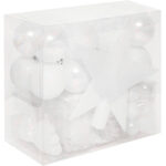 Set decoratiuni Craciun, 44 piese, cu globuri, ghirlanda si varf de brad, ab