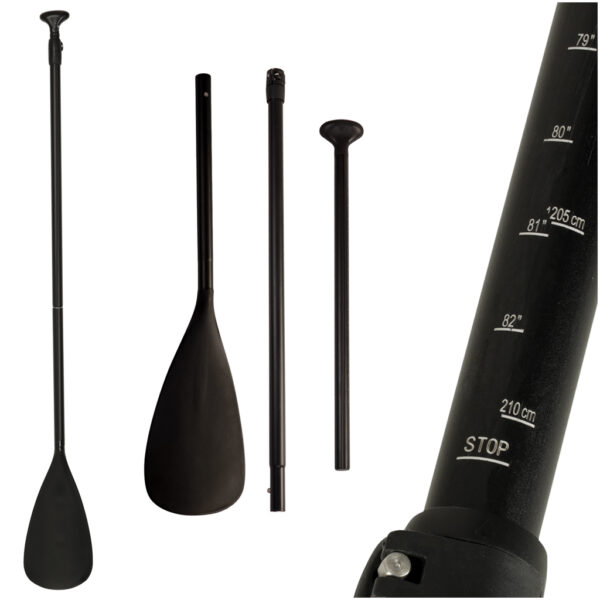 Vasla pliabila pentru SUP, 170-210 cm – usoara, reglabila, 2 segmente, negru - imagine 2