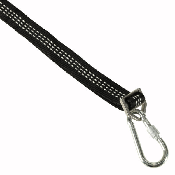 Set prindere hamace si leagane, cu 2 chingi rezistente de 2 m si 2 carabiniere, maxim 300 kg, negru - imagine 5