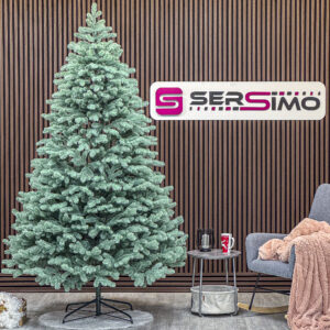 Brad artificial Christmas Deluxe by Sersimo, Kovalivska argintiu, 3D, 250 cm