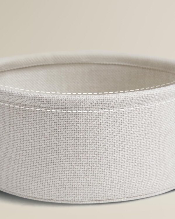 VASAGLE Masuta de cafea rotunda cu cos de stofa, stil modern, 45x50cm, bej - imagine 5