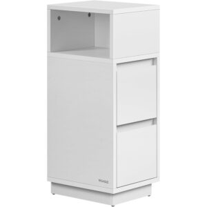 VASAGLE Noptiera ingusta cu 2 sertare, montaj stanga - dreapta, 30x25x65 cm, alb