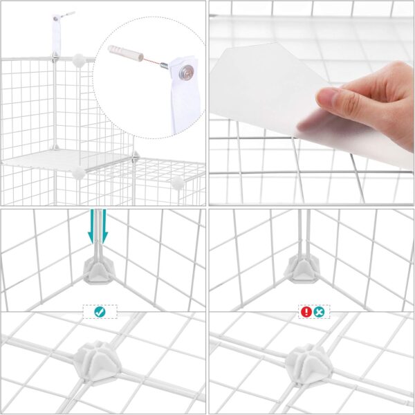 SONGMICS Organizator cu 16 cuburi modulare de depozitare, configurabil, metalic, 123x31x123cm, alb - imagine 2