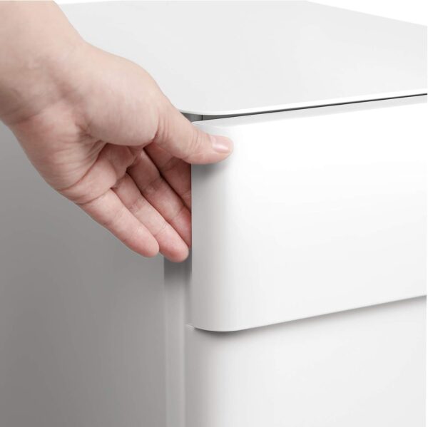 SONGMICS Dulap birou rollbox, cu 3 sertare si roti, corp metalic preasamblat cu incuietoare, pentru documente A4, 46x30x59 cm, alb - imagine 7