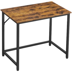 VASAGLE Birou PC compact, stil industrial, PAL si cadru metalic, 80x50x76 cm, maro rustic