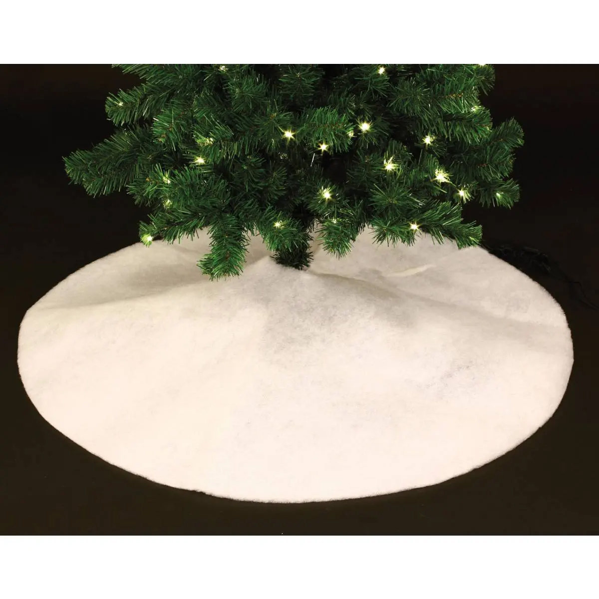 Covoras de pus sub bradul de Craciun, diametru 100 cm, alb - imagine 2