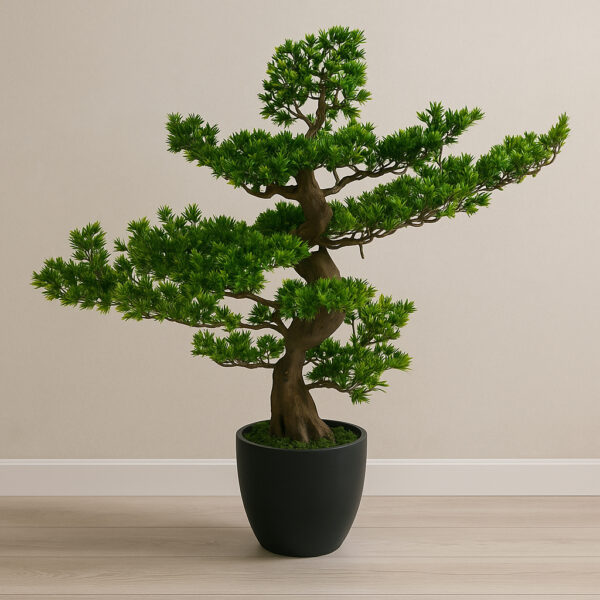 Bonsai artificial Atmosphera in ghiveci ceramic, 80 cm, verde - imagine 3