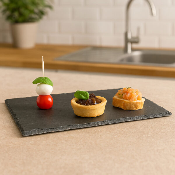 Platou servire Atmosphera din ardezie, 32x24 cm, negru - imagine 5