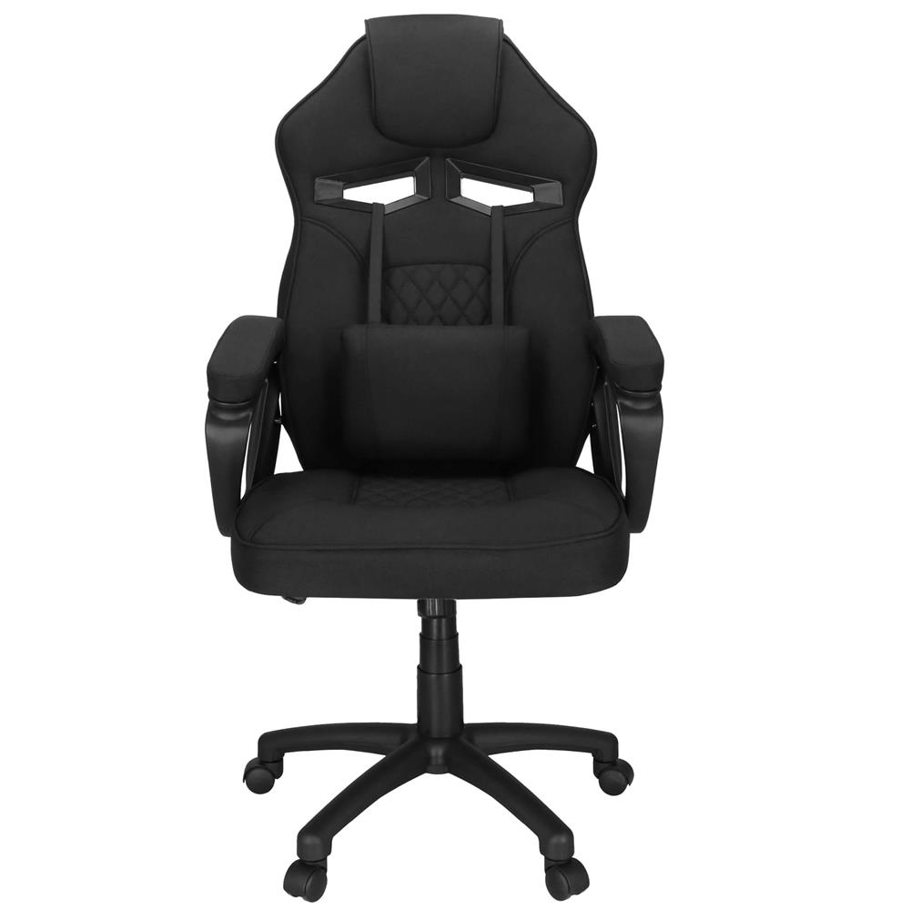 Scaun de birou ergonomic cu reglaj pe inaltime, functie de balans si perna lombara, 59x52x125 cm, negru