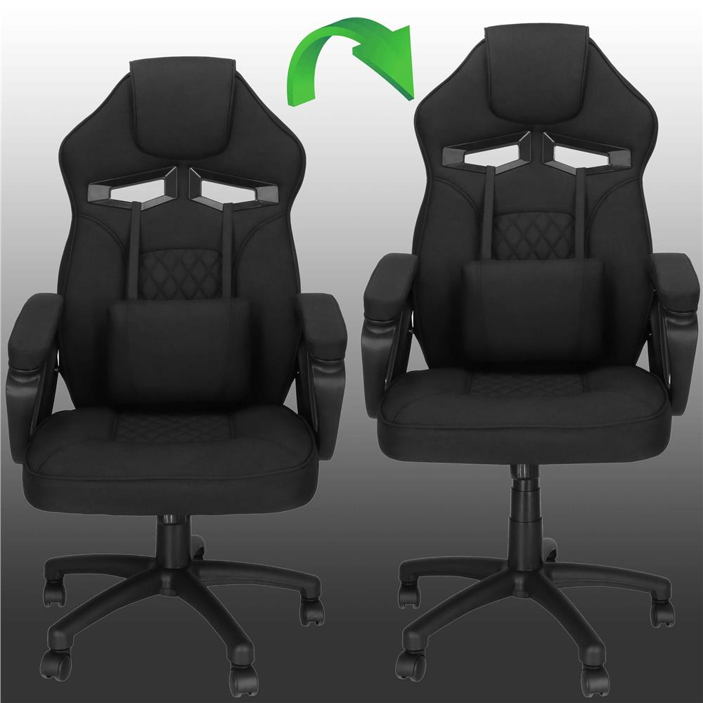 Scaun de birou ergonomic cu reglaj pe inaltime, functie de balans si perna lombara, 59x52x125 cm, negru - imagine 20