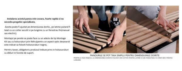 Riflaj MDF decorativ LDA PREMIUM de tip Panou Acoustic, Stejar Natur Saragossa, 260x40 cm - imagine 19