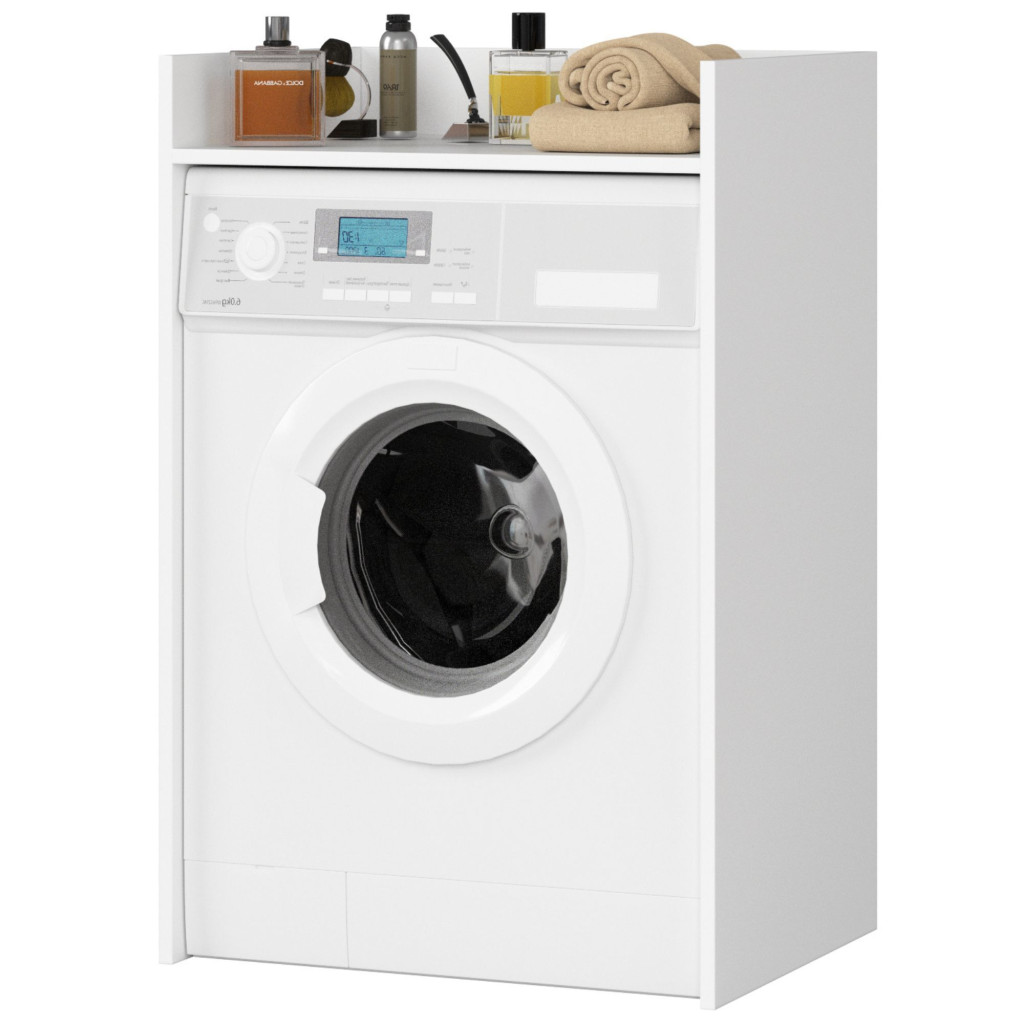 Masca pentru masina de spalat cu polita, PAL laminat, 64x50x98 cm, alb - imagine 2