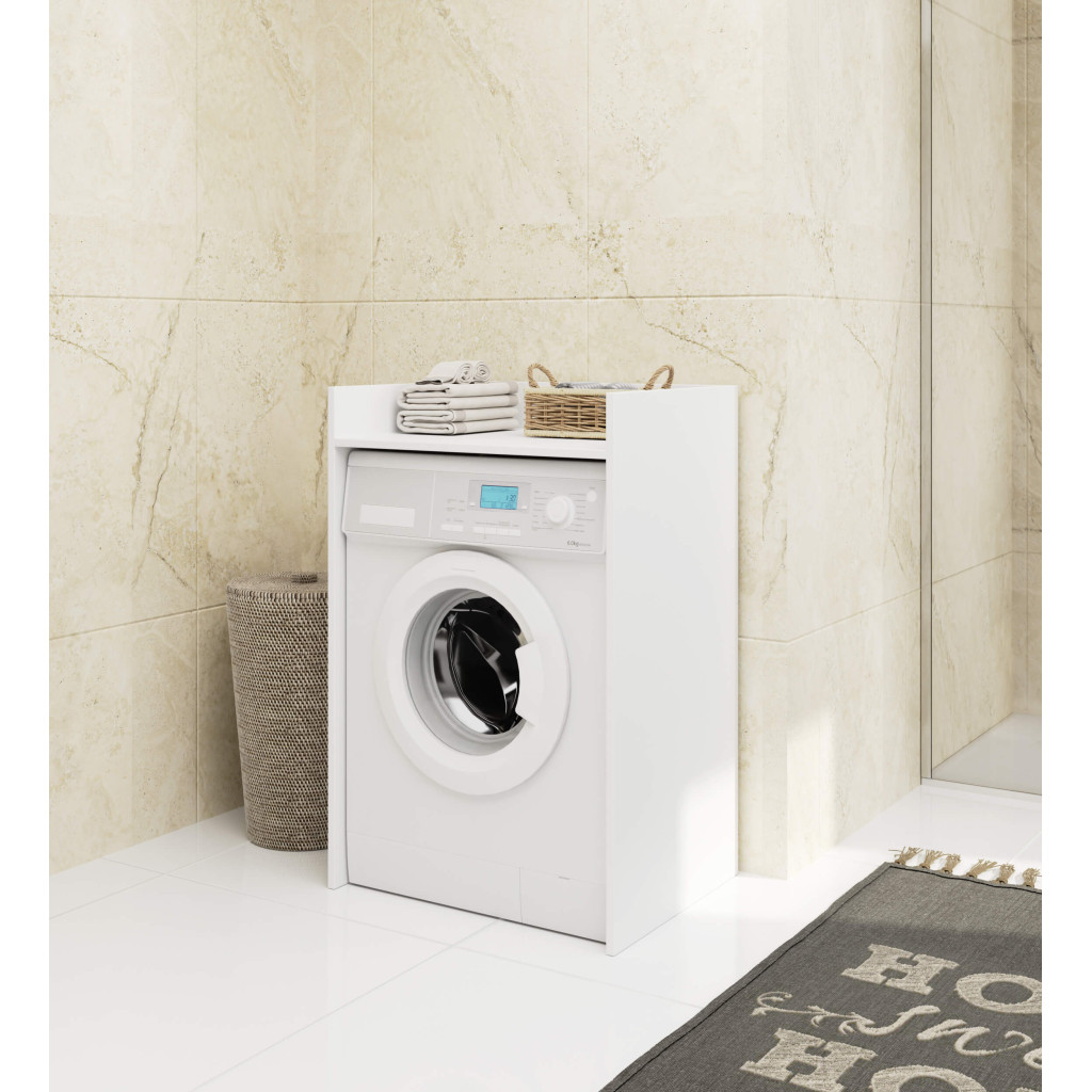 Masca pentru masina de spalat cu polita, PAL laminat, 64x50x98 cm, alb - imagine 5