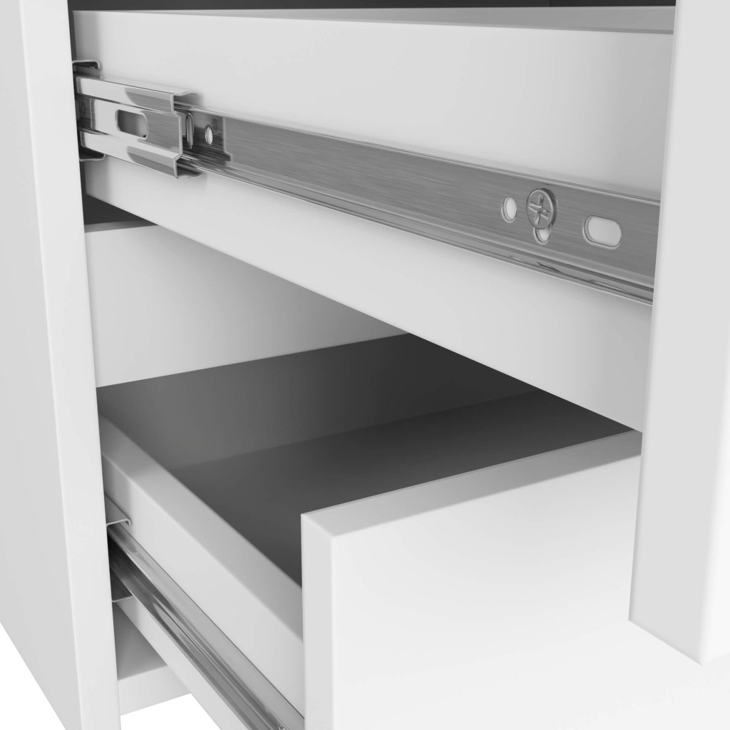 Comoda cu 6 sertare, PAL laminat, 100x35x57 cm, alb mat - imagine 5