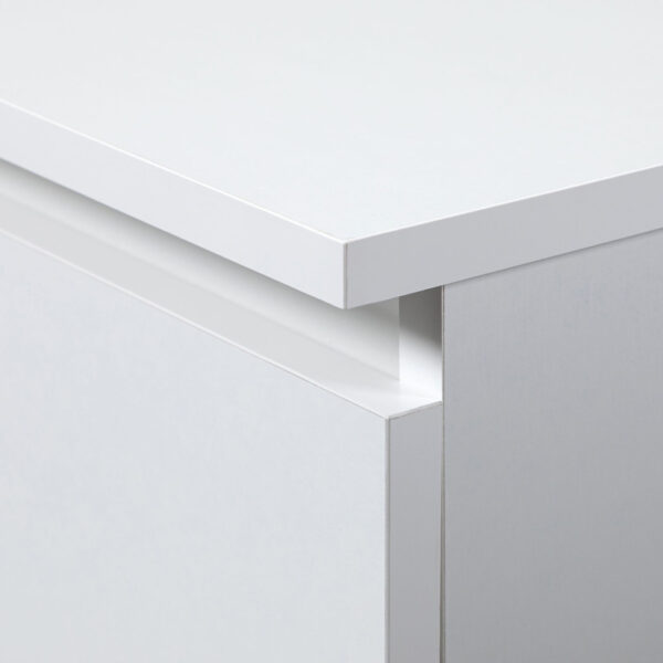 Noptiera cu 3 sertare, PAL laminat, 60x35x57 cm, alb mat - imagine 3