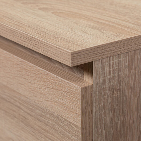 Birou drept A-6 cu 3 sertare si raft pentru tastatura, 90x50x77 cm, stejar sonoma - imagine 4