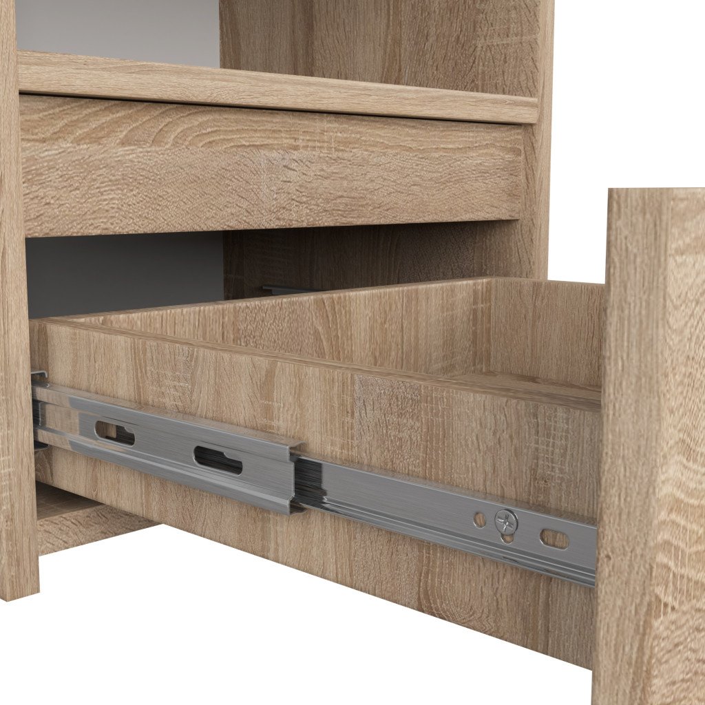 Noptiera cu 1 sertar, PAL laminat 16mm, 40x35x40 cm, stejar sonoma - imagine 3