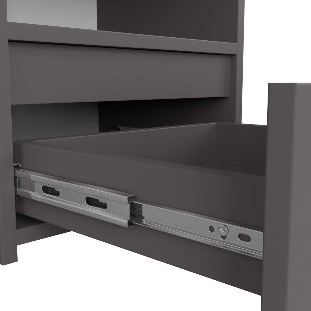 Noptiera cu 1 sertar, PAL laminat 16mm, 40x35x40 cm, gri - imagine 3