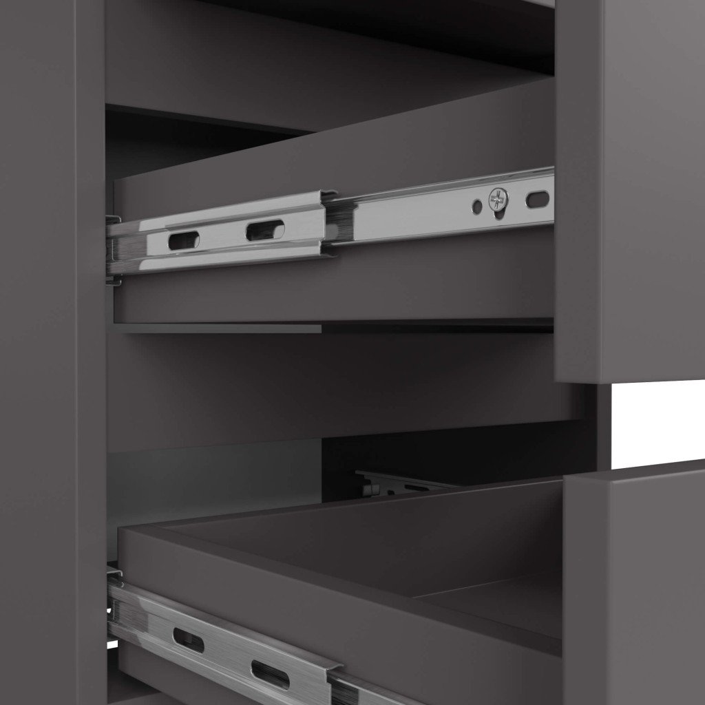 Noptiera cu 3 sertare, PAL laminat 16 mm, 40x35x57 cm, gri - imagine 3