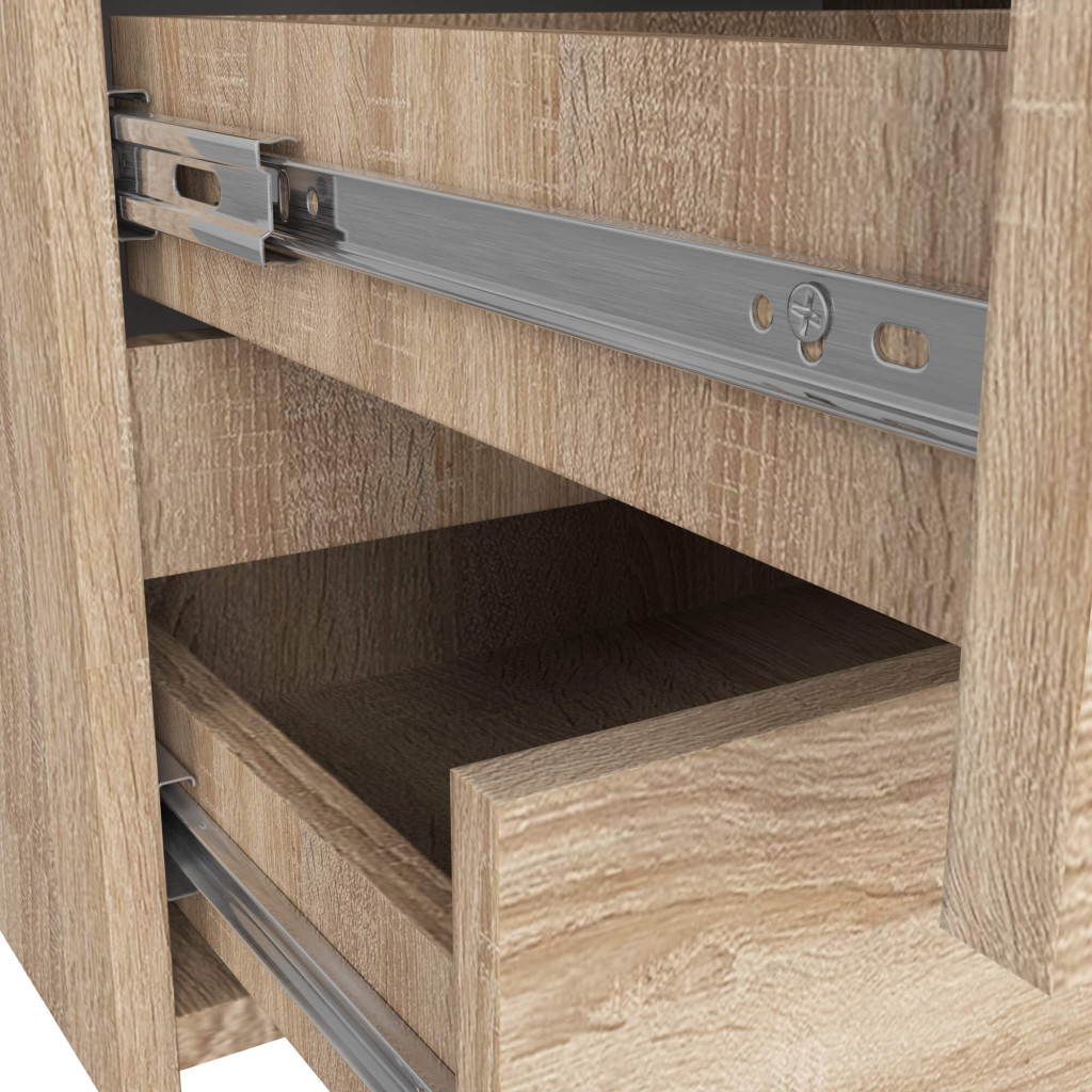 Comoda cu 6 sertare, PAL laminat, 100x35x57 cm, stejar sonoma - imagine 5