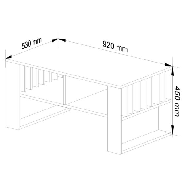 Masuta cafea ROCKFORD, cu blat din PAL, 92x53x45 cm, stejar sonoma si negru - imagine 3