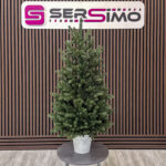 Brad artificial Christmas Deluxe by Sersimo, Viena Elite verde in ghiveci, 3D, 110 cm
