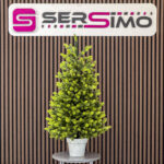Brad artificial Christmas Deluxe by Sersimo, Viena Elite Spring in ghiveci, 3D, 110 cm