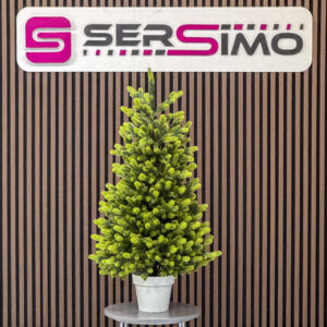Brad artificial Christmas Deluxe by Sersimo, Viena Elite Spring in ghiveci, 3D, 110 cm