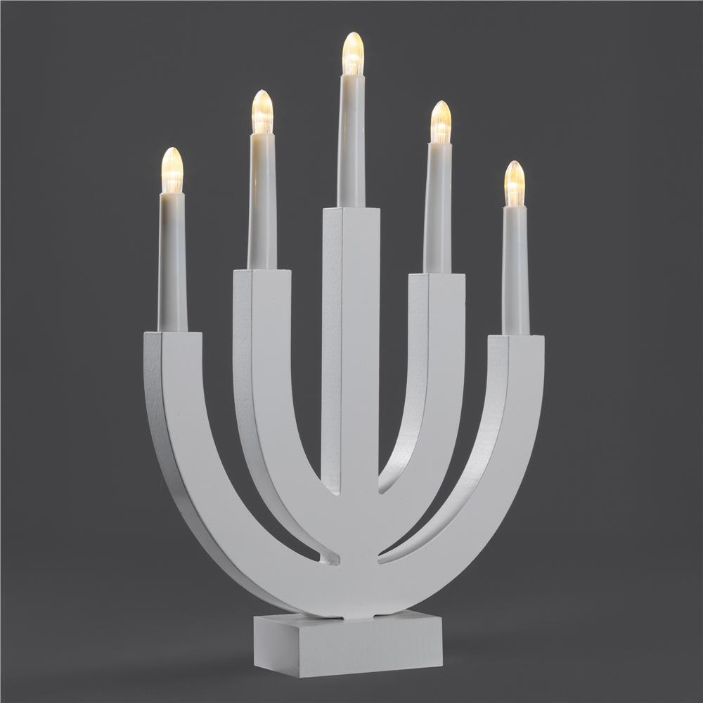 Decoratiune luminoasa tip sfesnic, din lemn, 39 cm, lumina calda, alimentare cu baterii, alb - imagine 11