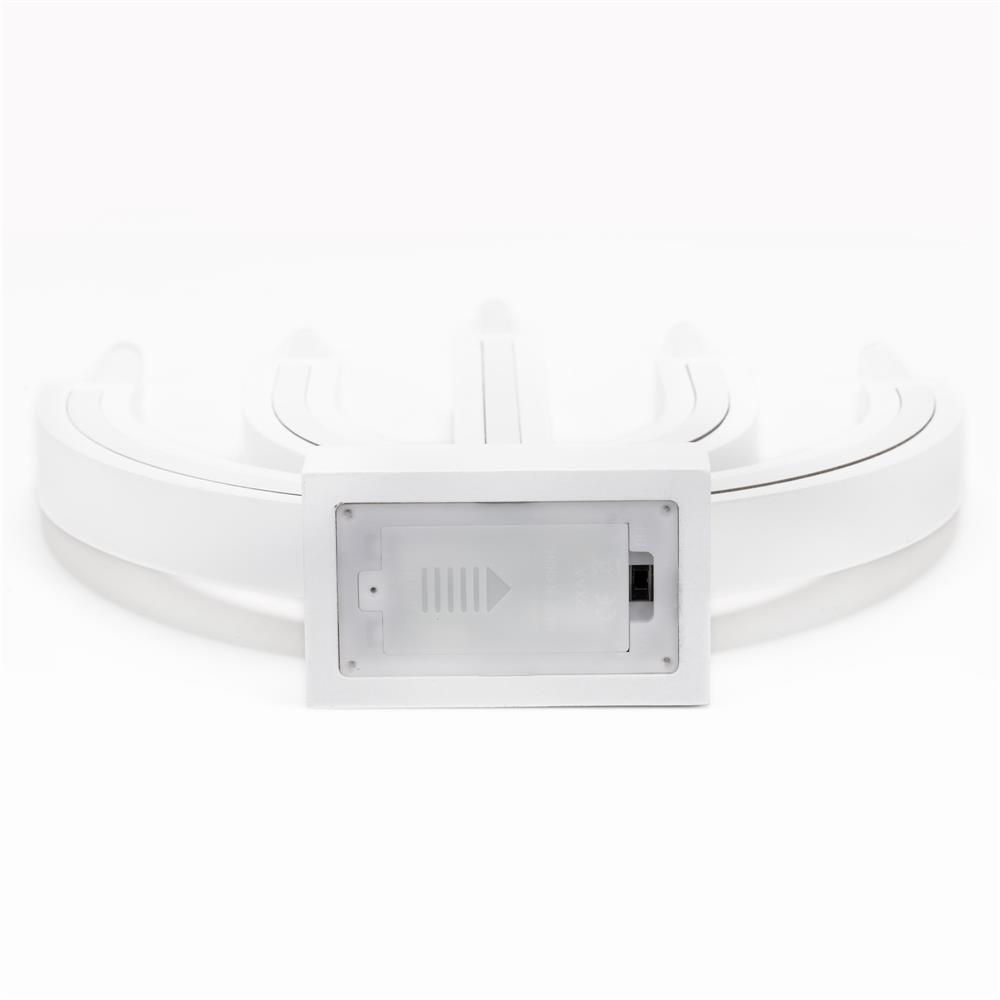 Decoratiune luminoasa tip sfesnic, din lemn, 39 cm, lumina calda, alimentare cu baterii, alb - imagine 12