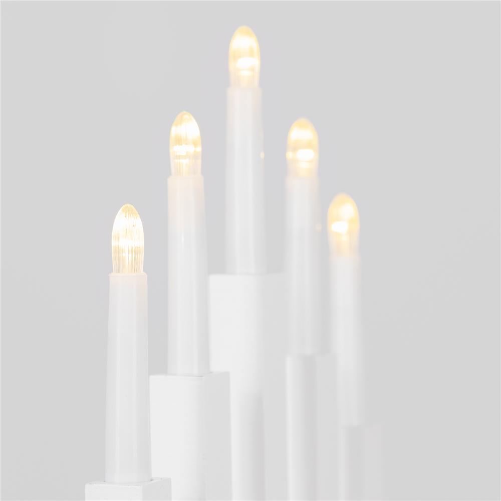 Decoratiune luminoasa tip sfesnic, din lemn, 39 cm, lumina calda, alimentare cu baterii, alb - imagine 13