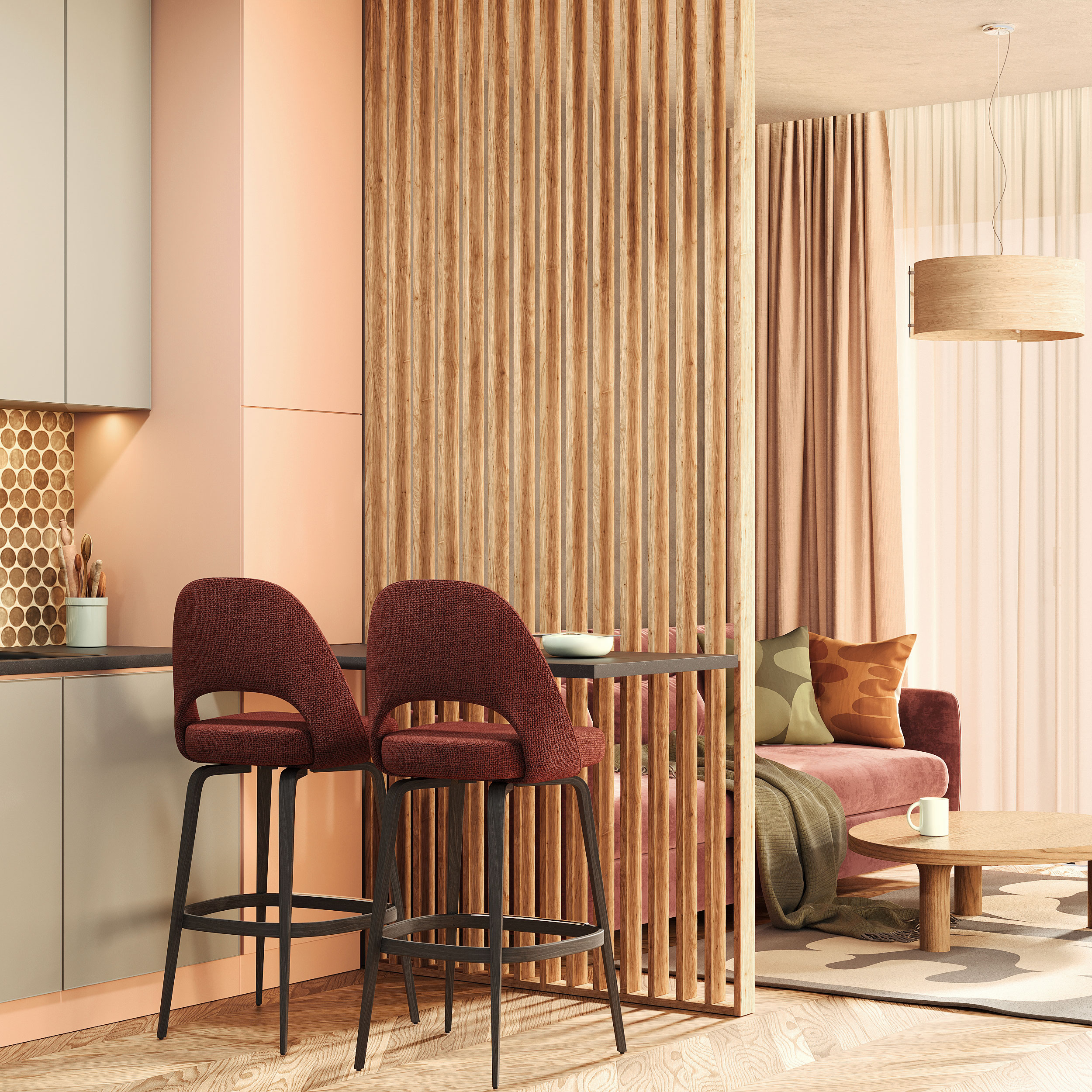 Riflaj perete despartitor MDF, LDA PREMIUM, Stejar Saragossa, 275x58 cm - imagine 10