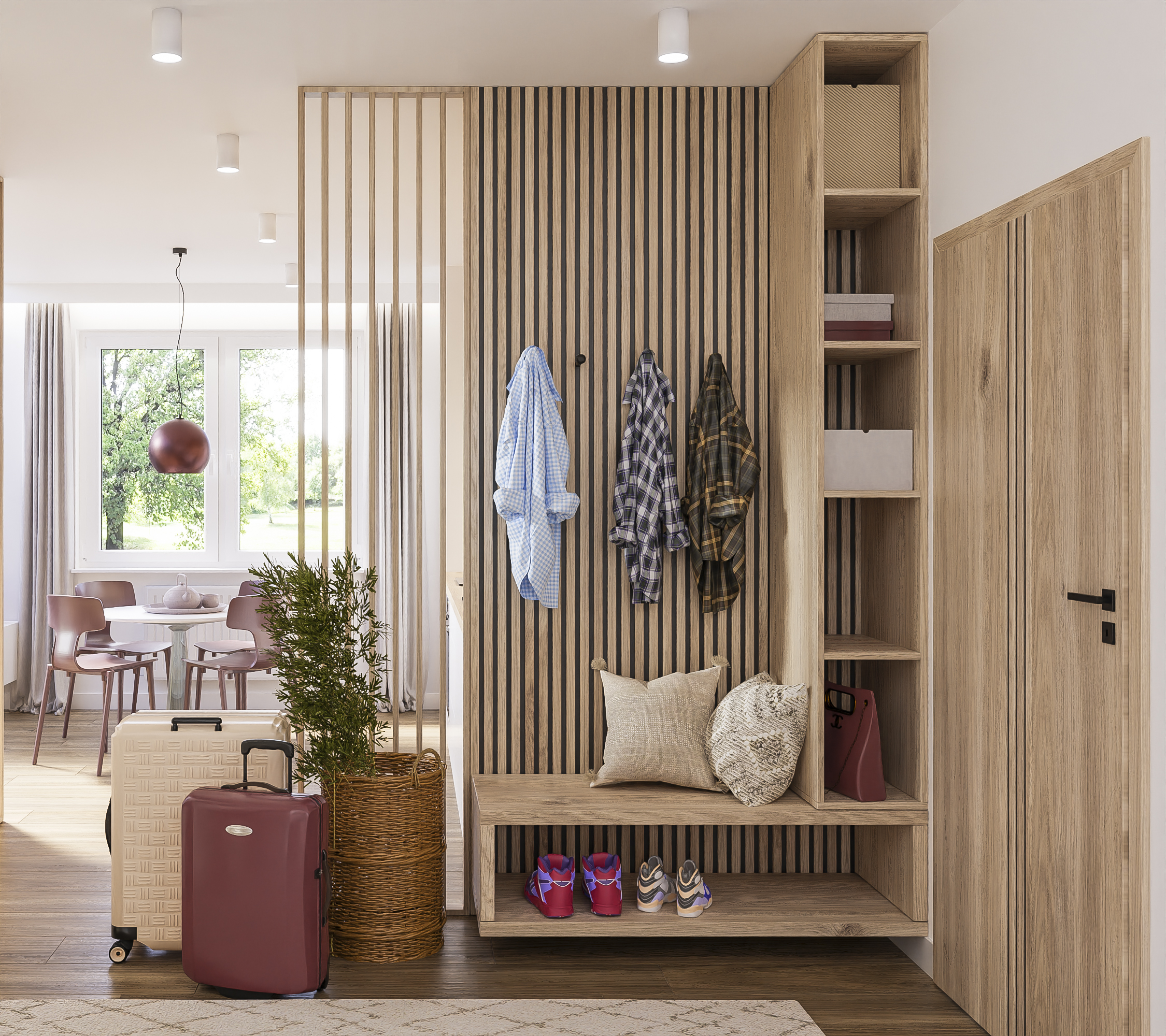 Riflaj perete despartitor MDF, LDA PREMIUM, Stejar Saragossa, 275x58 cm - imagine 4