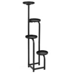 Etajera metalica cu 4 niveluri, structura solida, stil industrial, 22x22x115 cm, negru